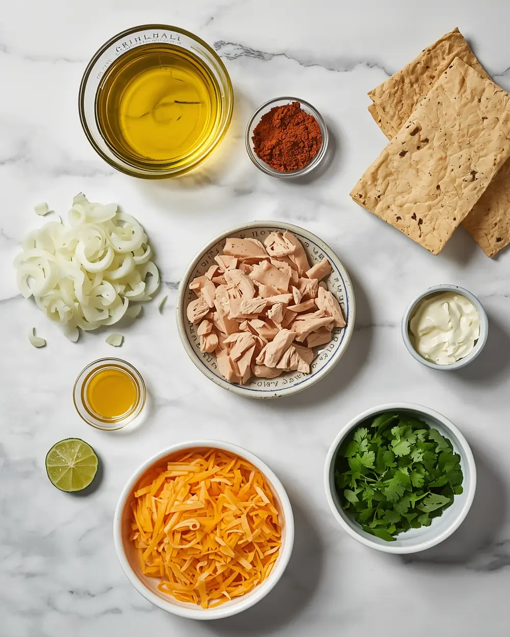 Ingredients for chicken tortilla soup