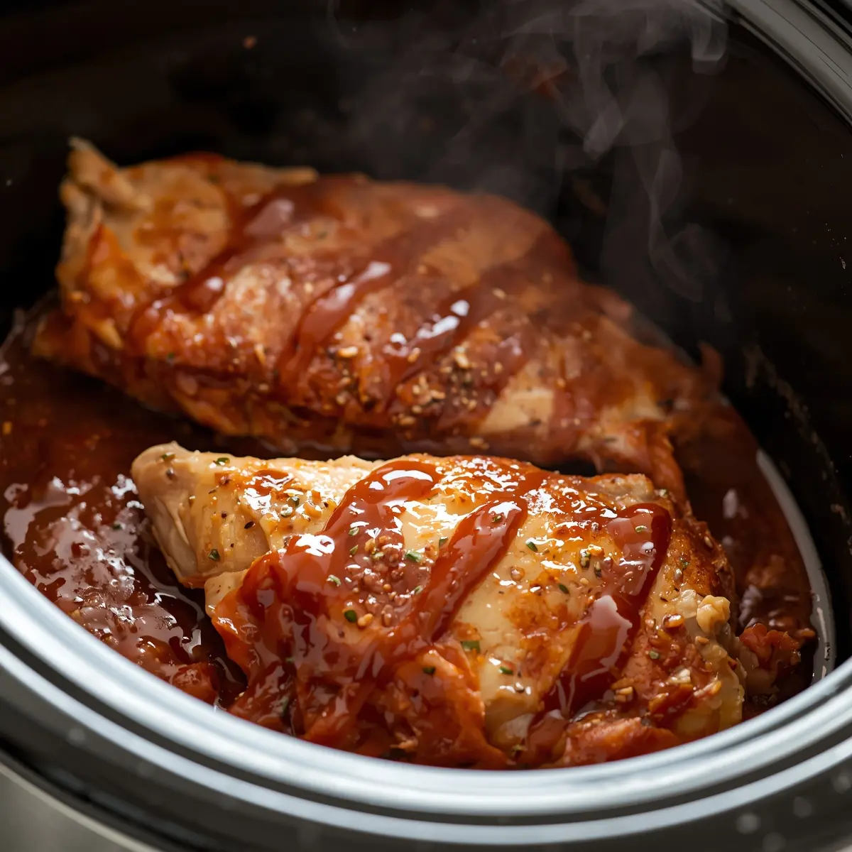 Cooking instructions for crockpot BBQ chicken