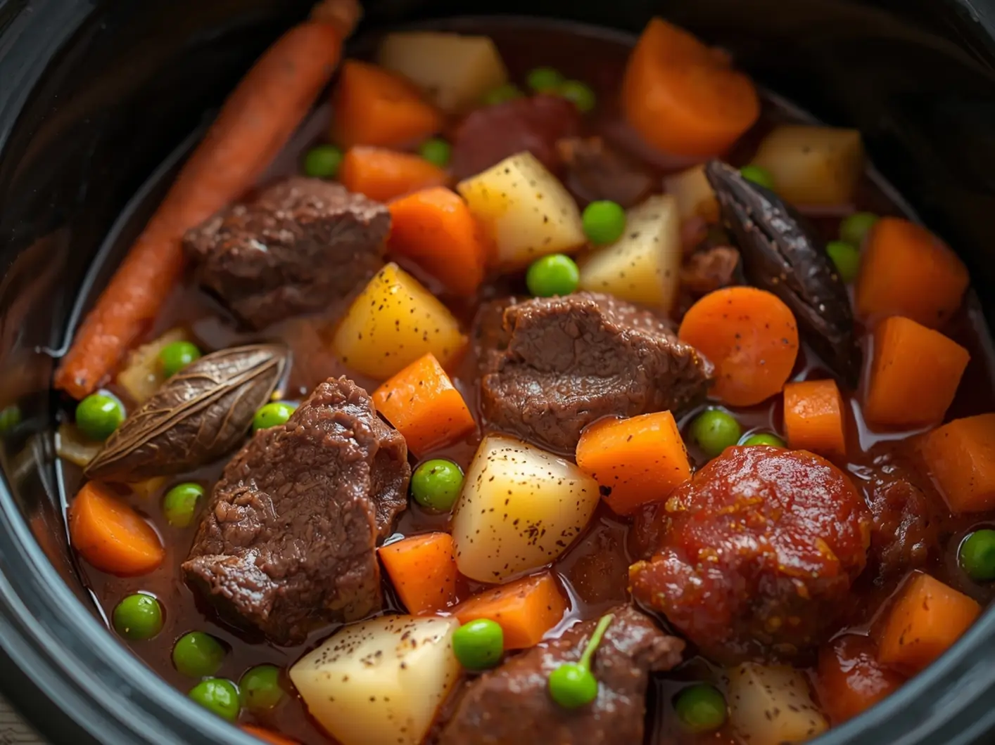 crockpot beef stew ready to serve