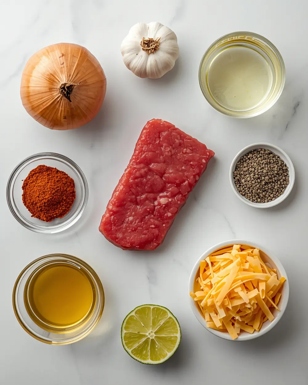 Ingredients for crockpot beef tacos