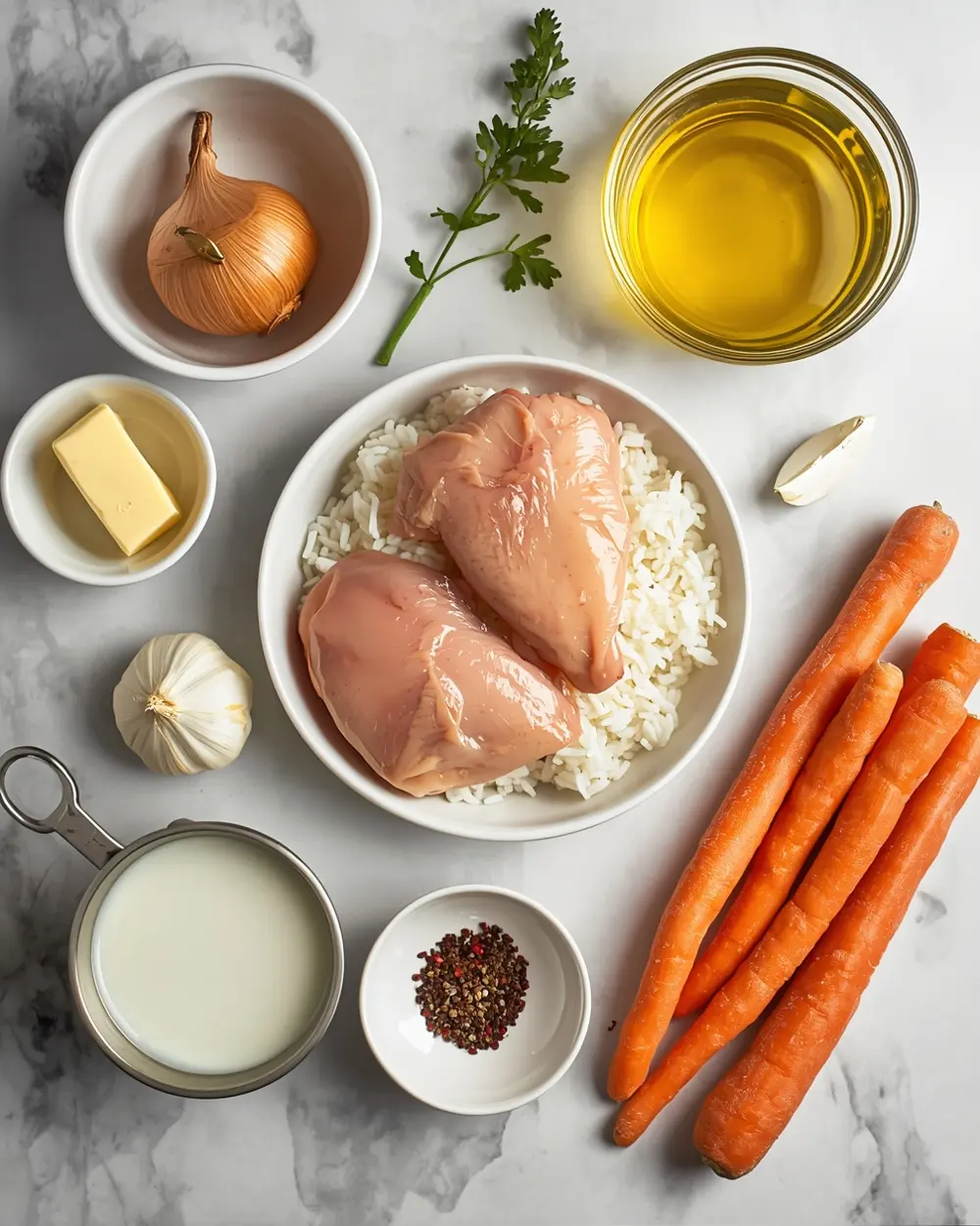 Ingredients for crockpot chicken and rice