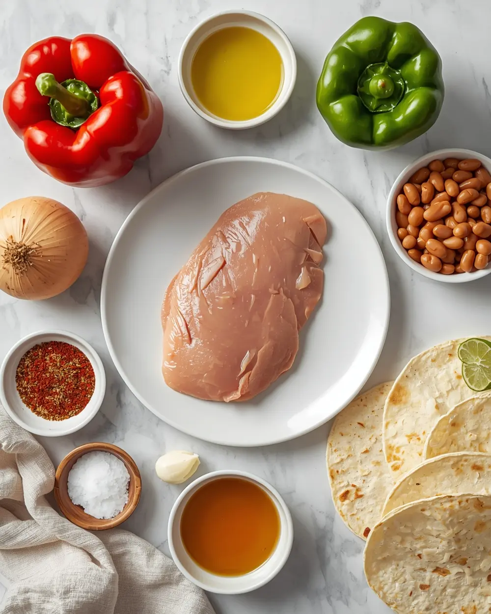 Ingredients for crockpot chicken fajitas