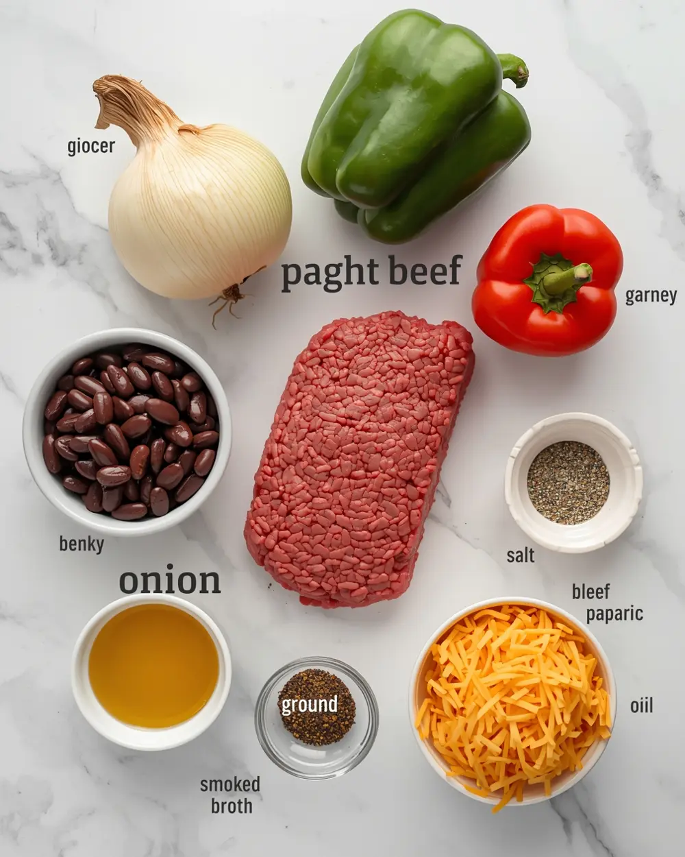 Ingredients for crockpot chili