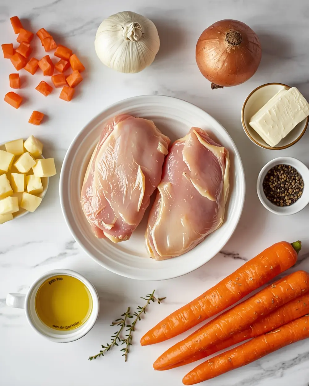 Ingredients for crockpot cream cheese chicken