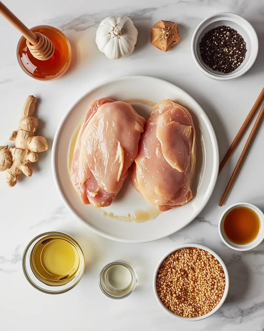 Ingredients for crockpot honey garlic chicken