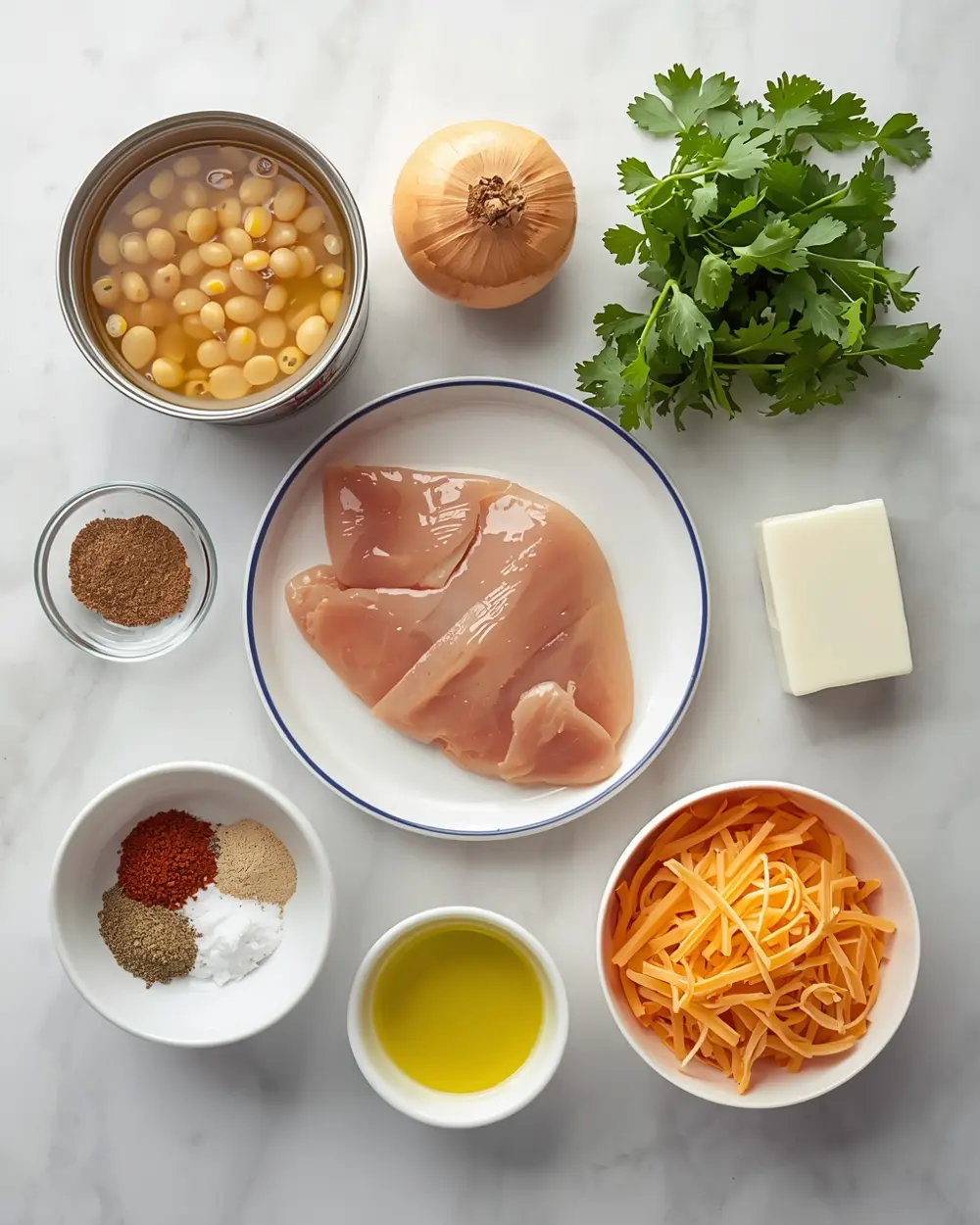 Ingredients for crockpot white chicken chili