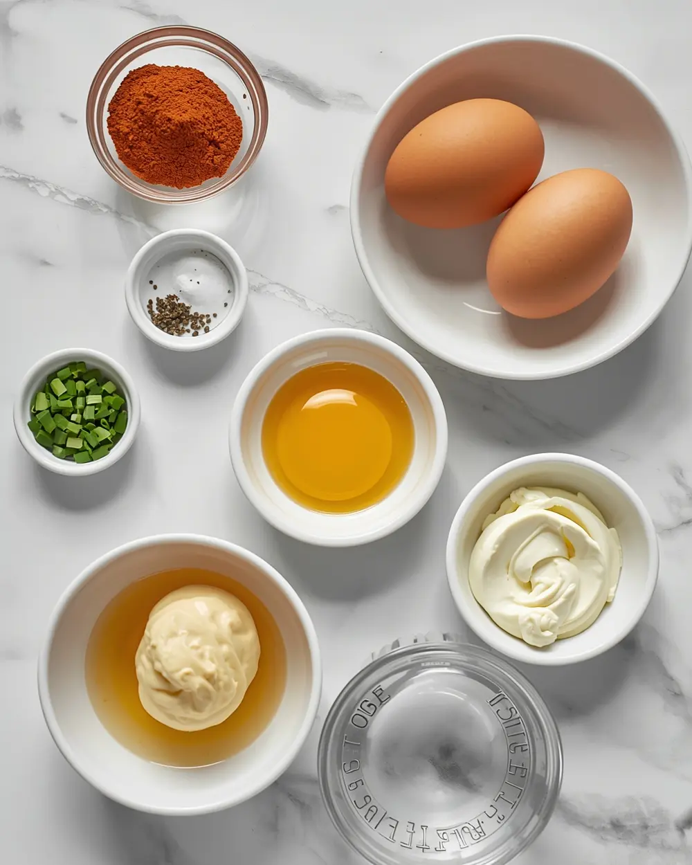 Ingredients for deviled eggs