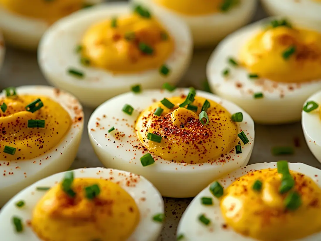 deviled eggs ready to serve