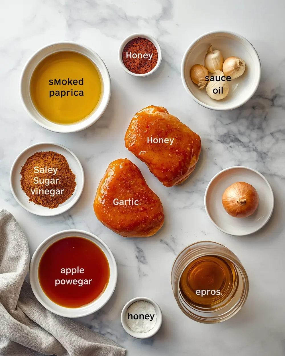 Ingredients for grilled BBQ chicken