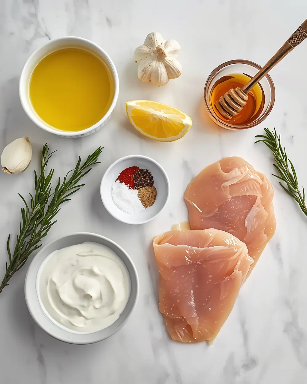 Ingredients for grilled chicken breast