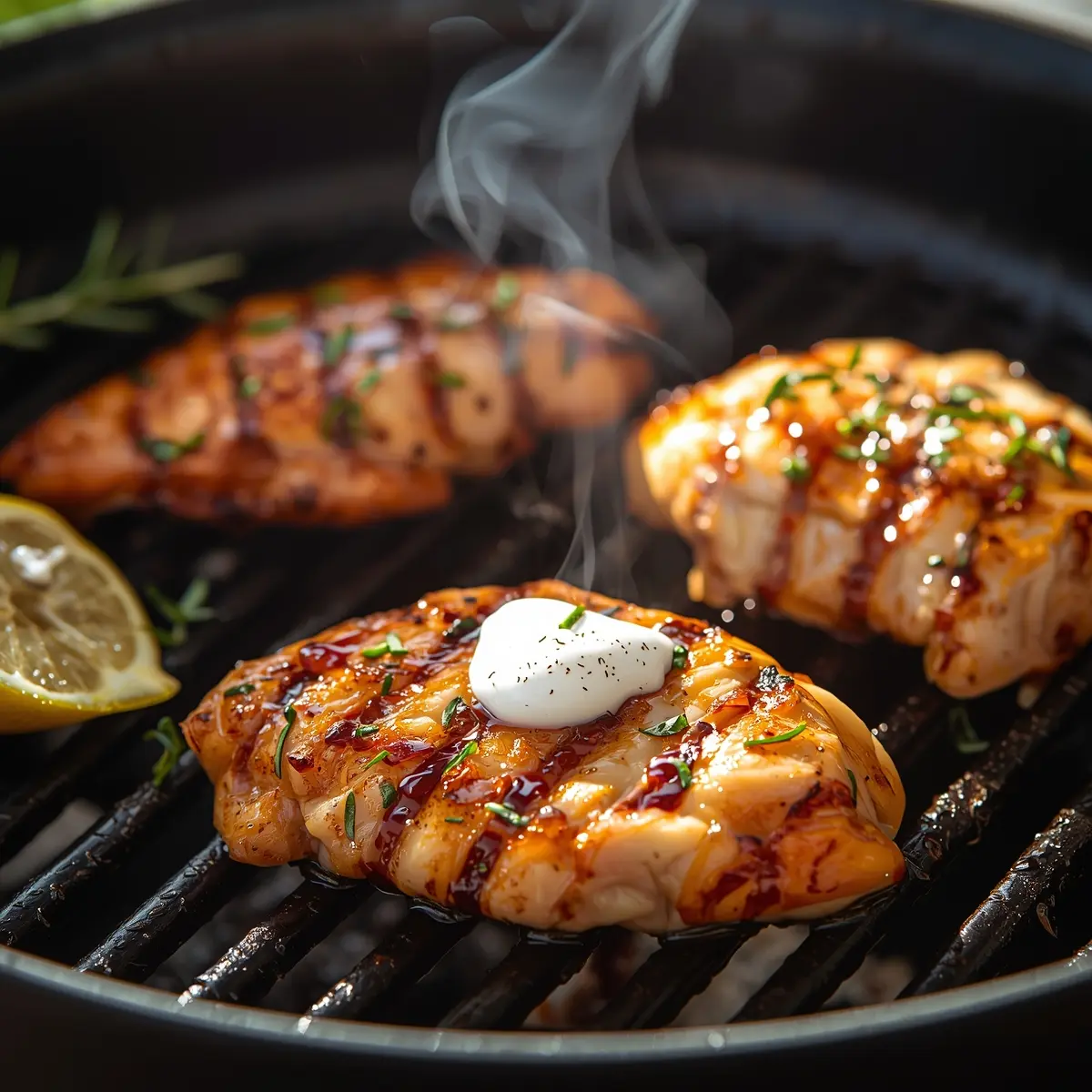 Cooking instructions for grilled chicken breast
