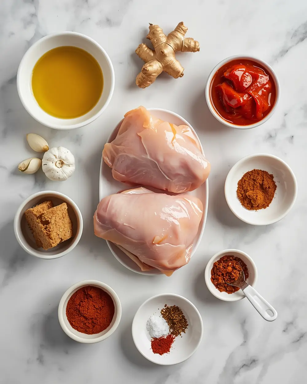 Ingredients for grilled chicken thighs