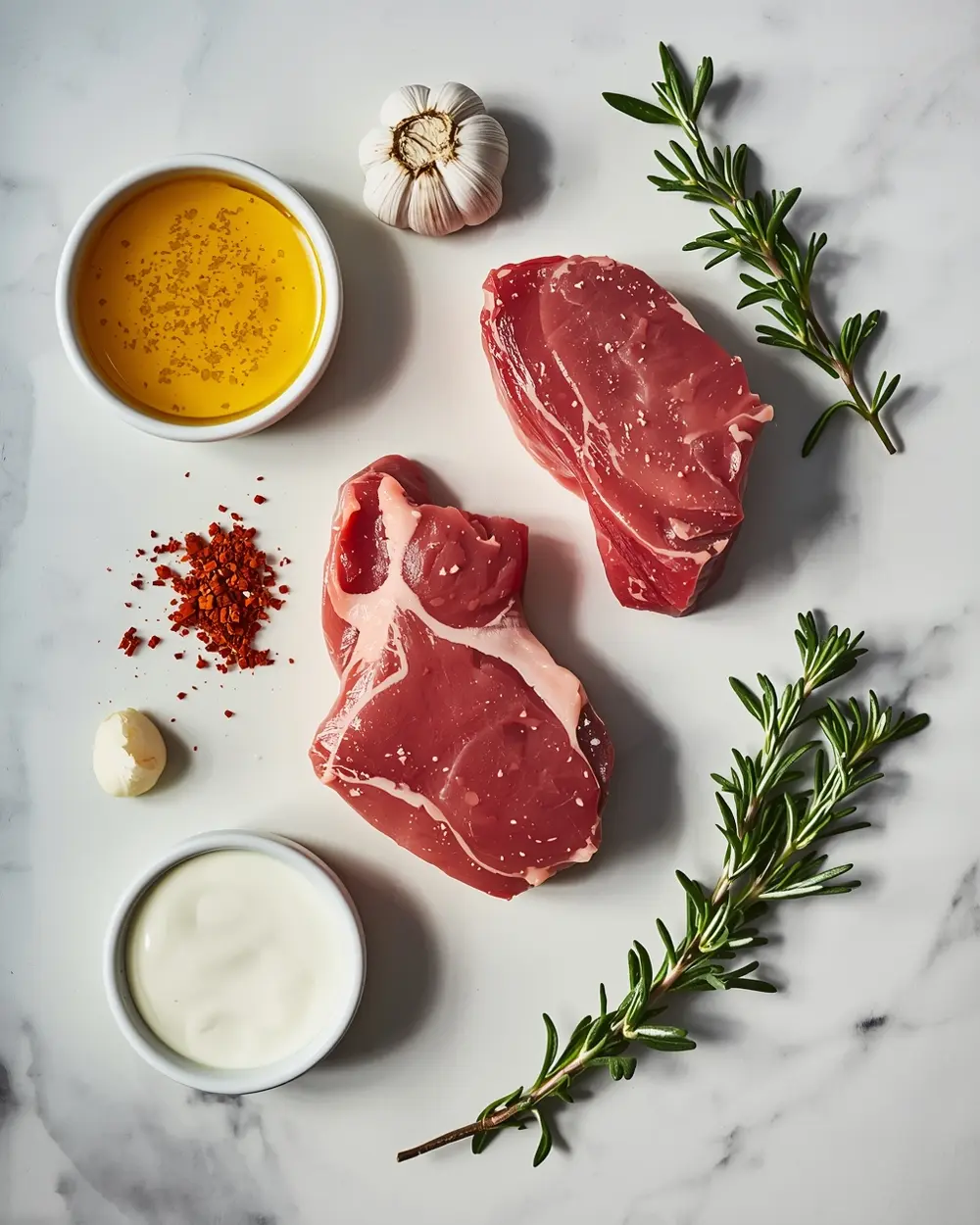 Ingredients for grilled lamb chops