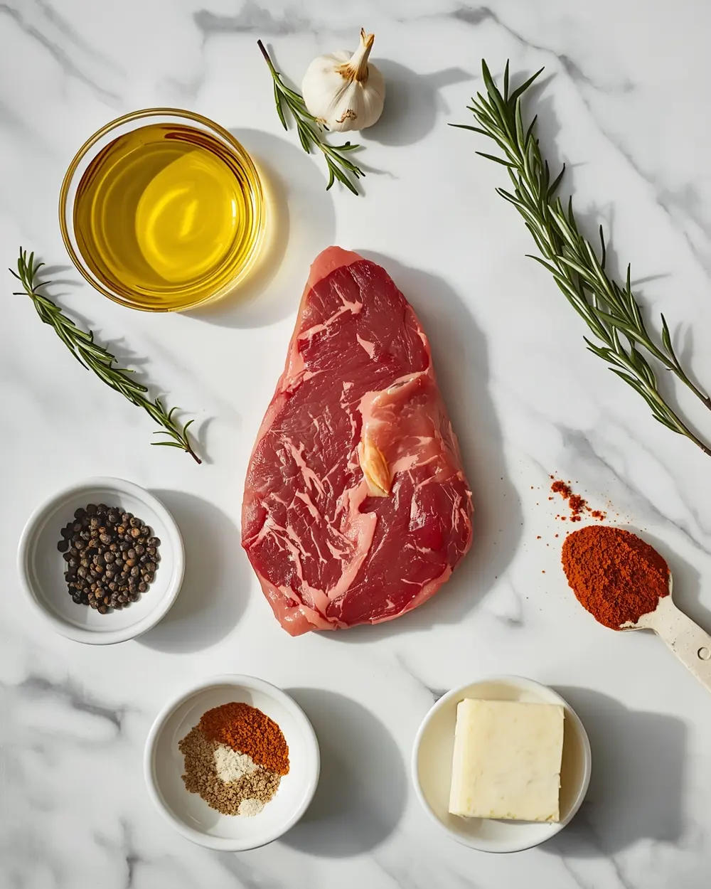 Ingredients for grilled steak