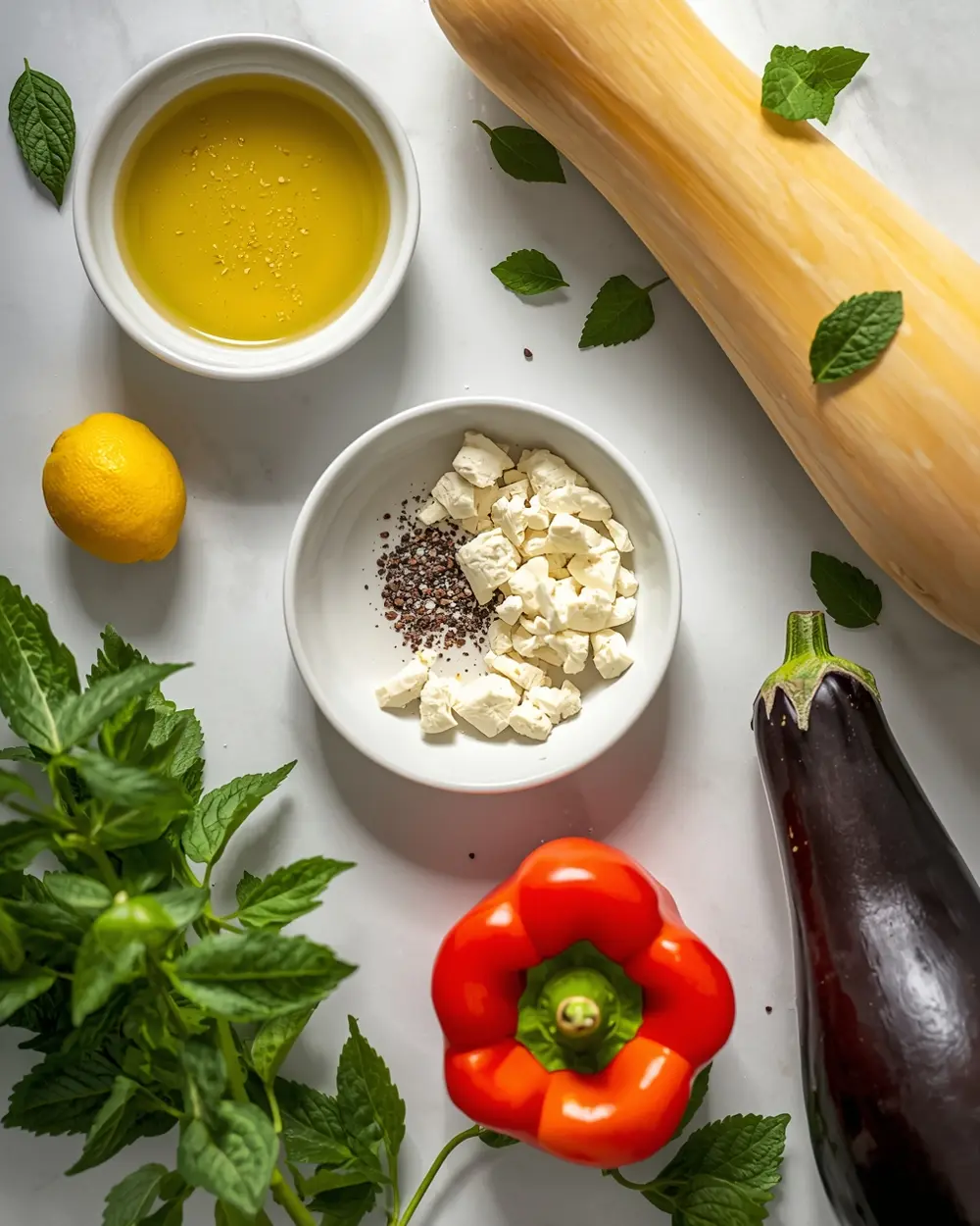 Ingredients for grilled vegetable platter