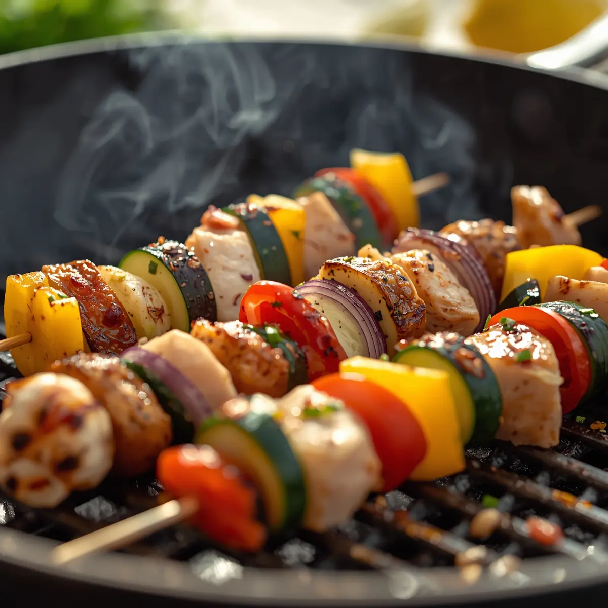 Cooking instructions for grilled veggie kabobs