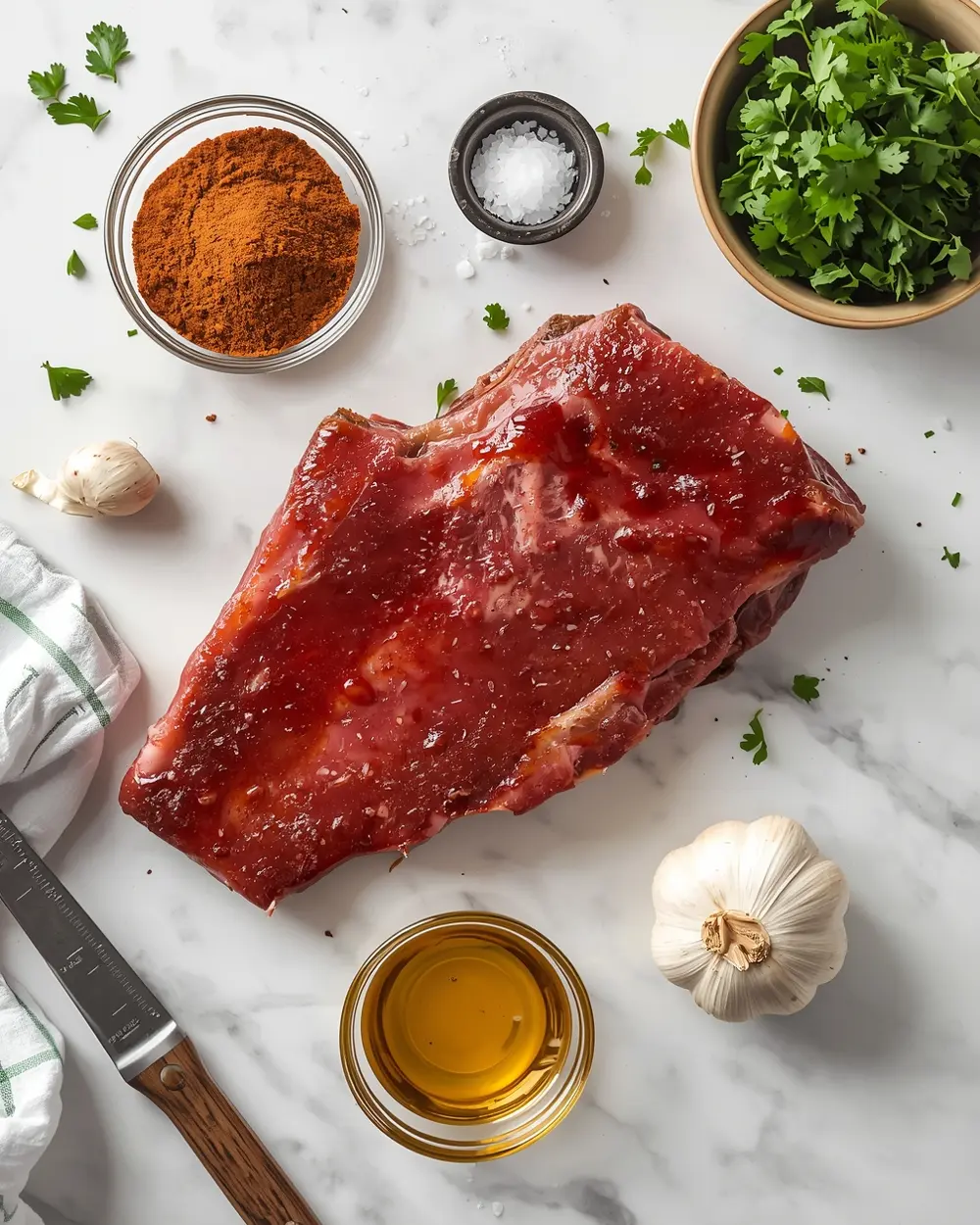 Ingredients for instant pot BBQ ribs