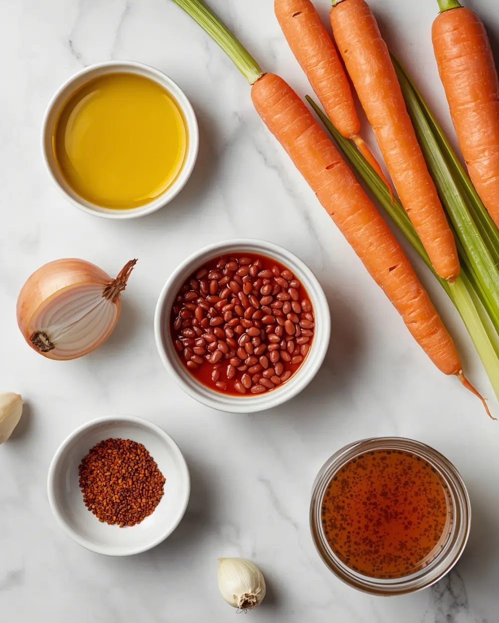 Ingredients for instant pot lentil soup