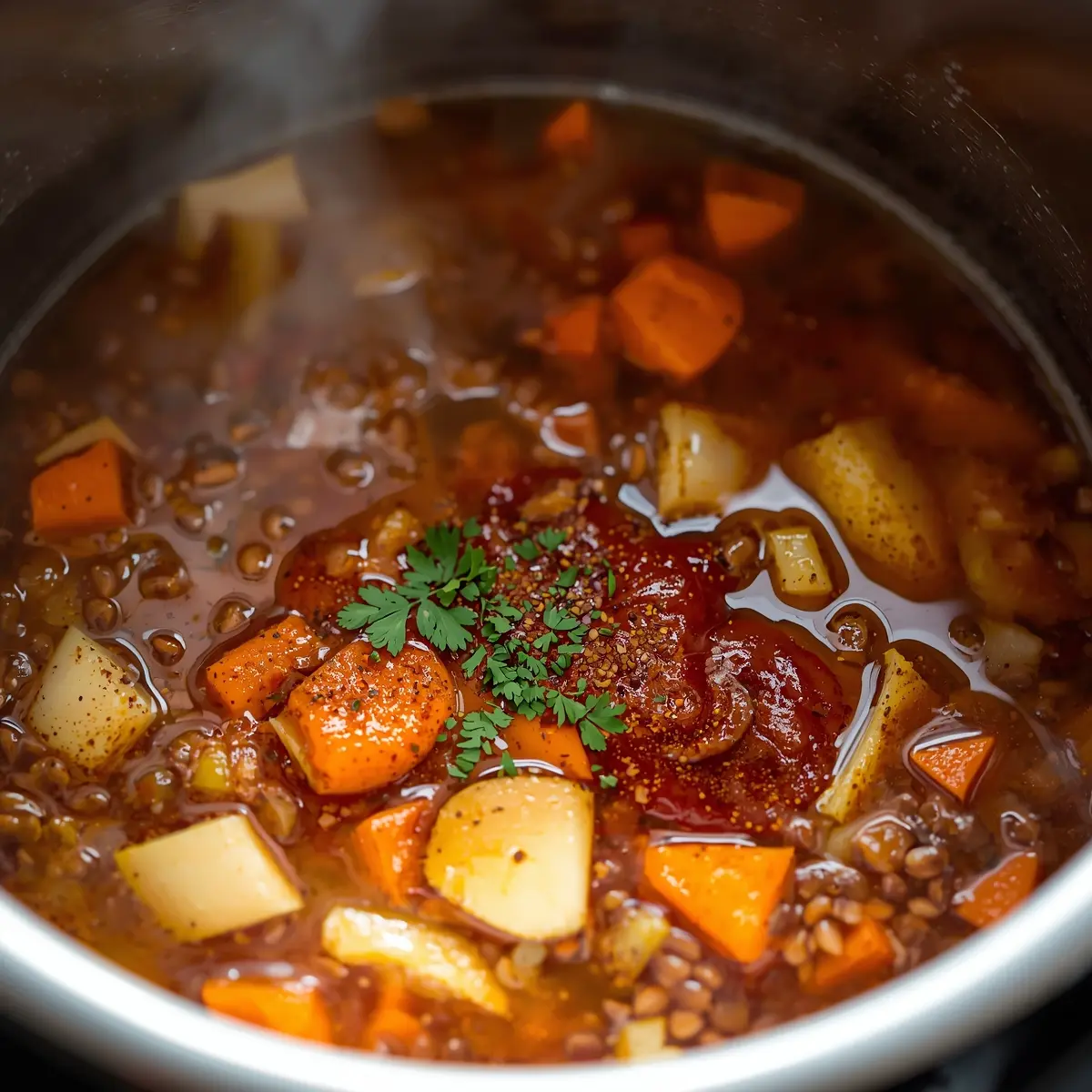 Cooking instructions for instant pot lentil soup