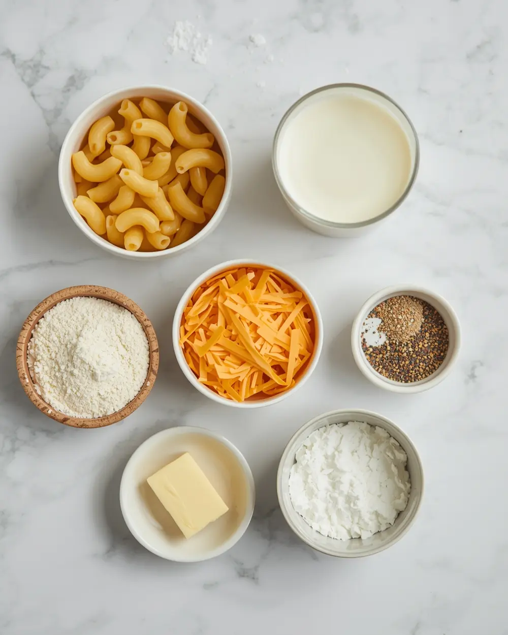 Ingredients for instant pot mac and cheese