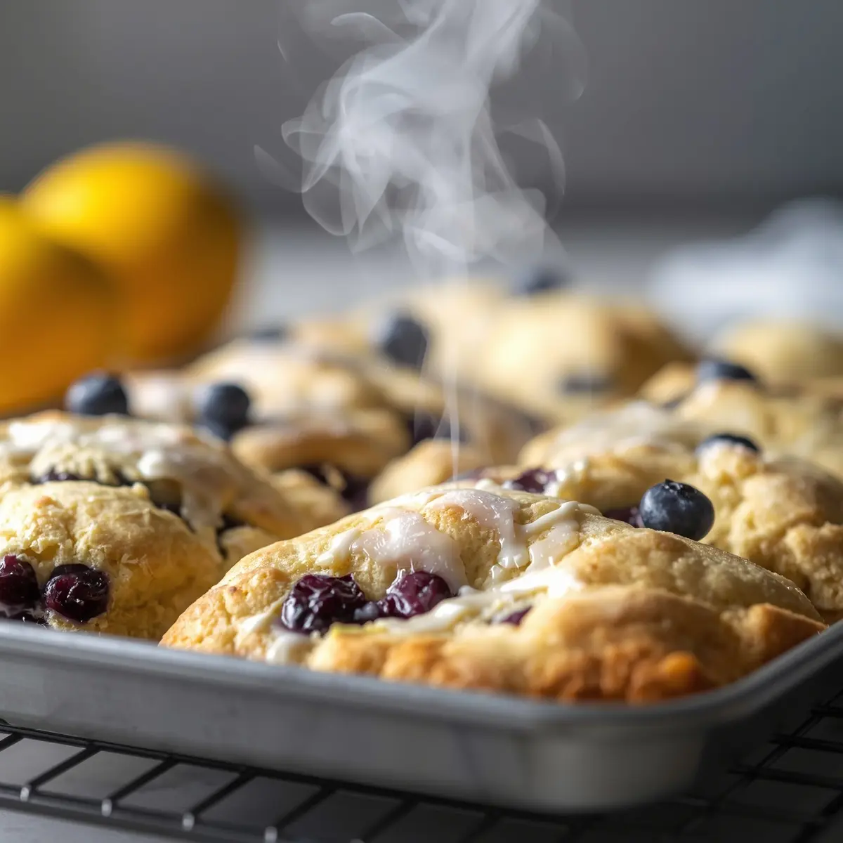 Cooking instructions for lemon blueberry scones