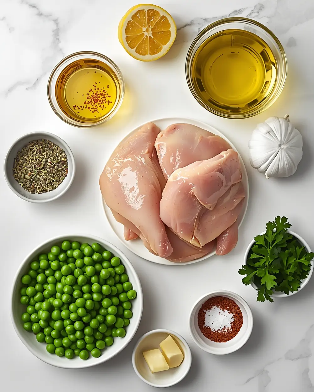 Ingredients for lemon garlic butter chicken
