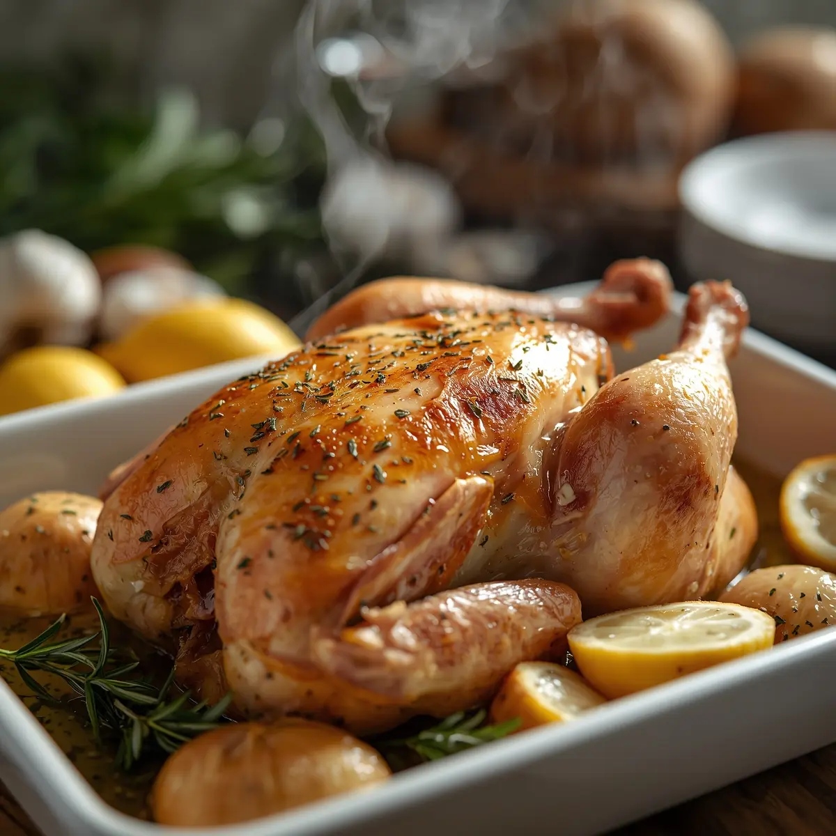 Cooking instructions for lemon herb roasted chicken