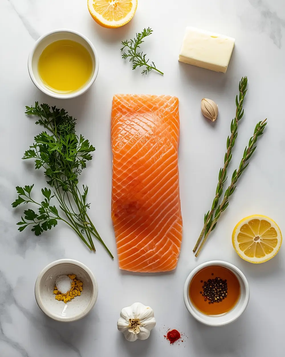 Ingredients for lemon herb salmon