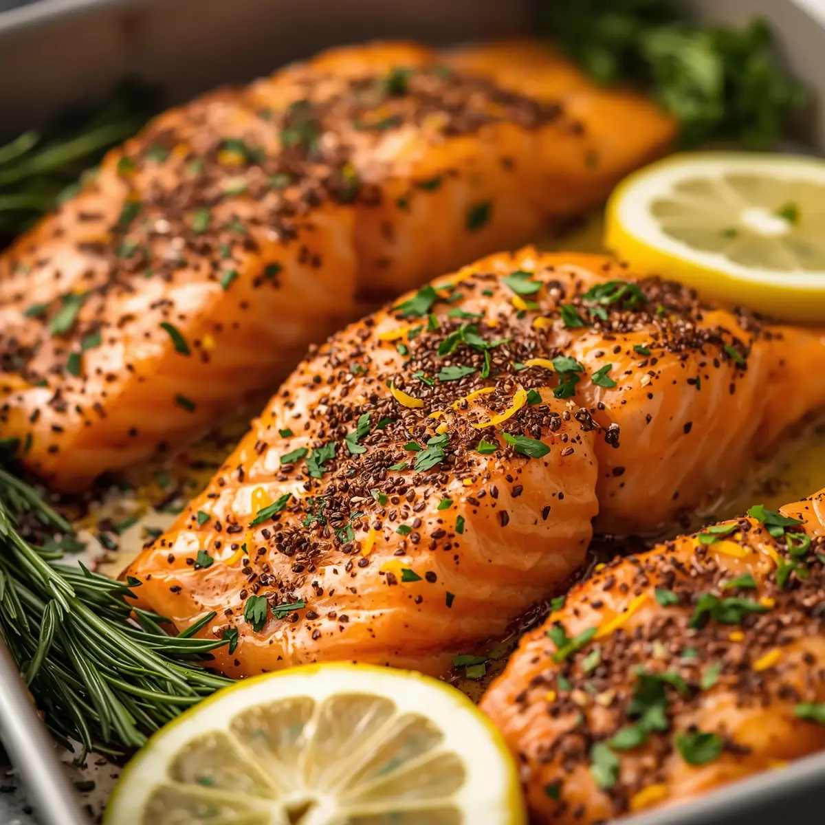 Cooking instructions for lemon herb salmon