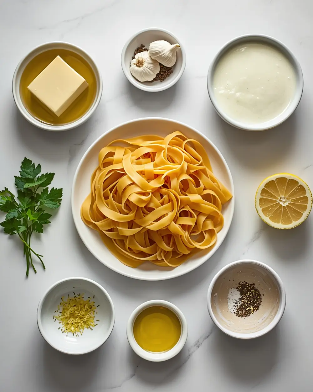 Ingredients for lemon pasta
