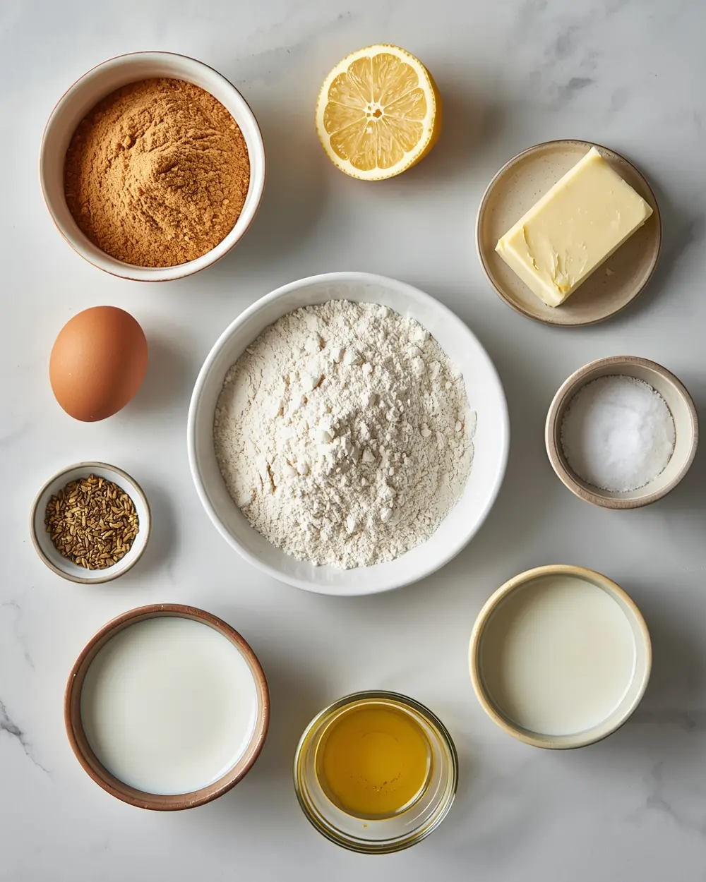 Ingredients for lemon poppy seed muffins