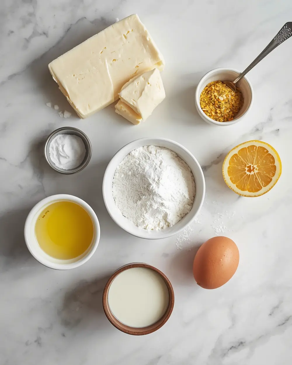 Ingredients for lemon ricotta pancakes