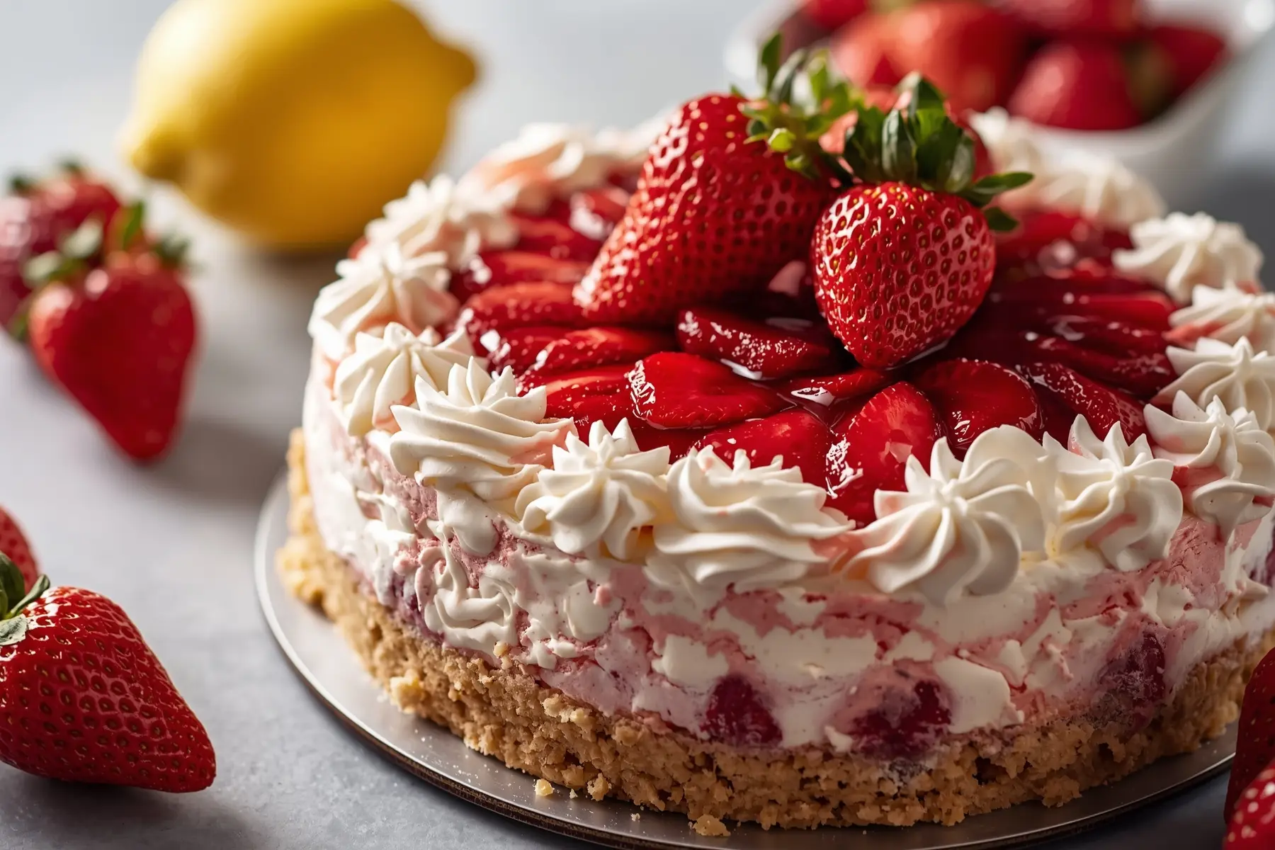 no bake Strawberry cheesecake