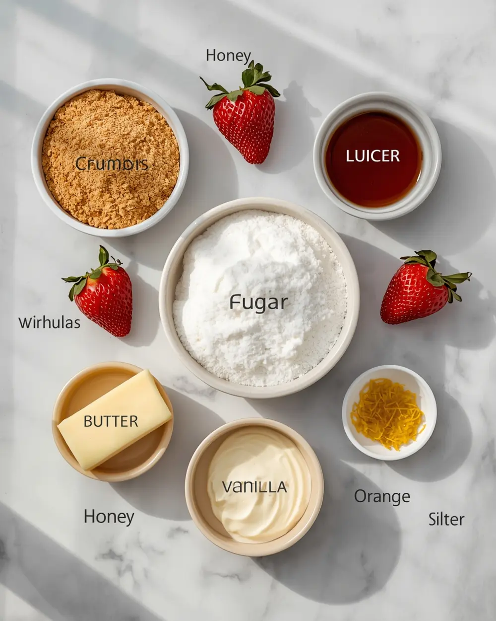 Ingredients for no bake cheesecake
