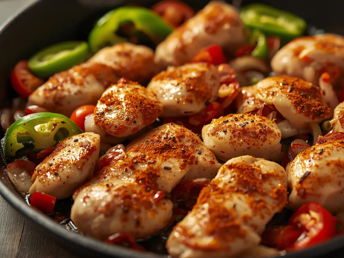 sheet pan chicken fajitas ready to serve