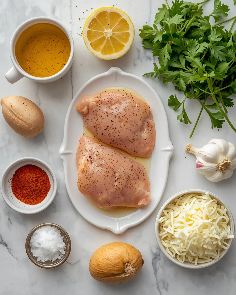 Ingredients for sheet pan chicken thighs