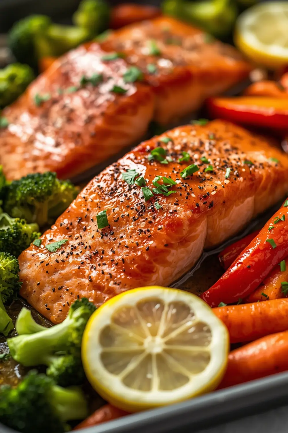 sheet pan salmon veggies