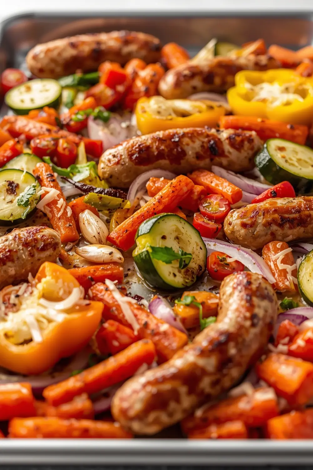 sheet pan sausage veggies