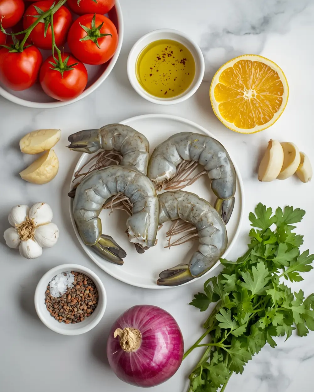 Ingredients for sheet pan shrimp