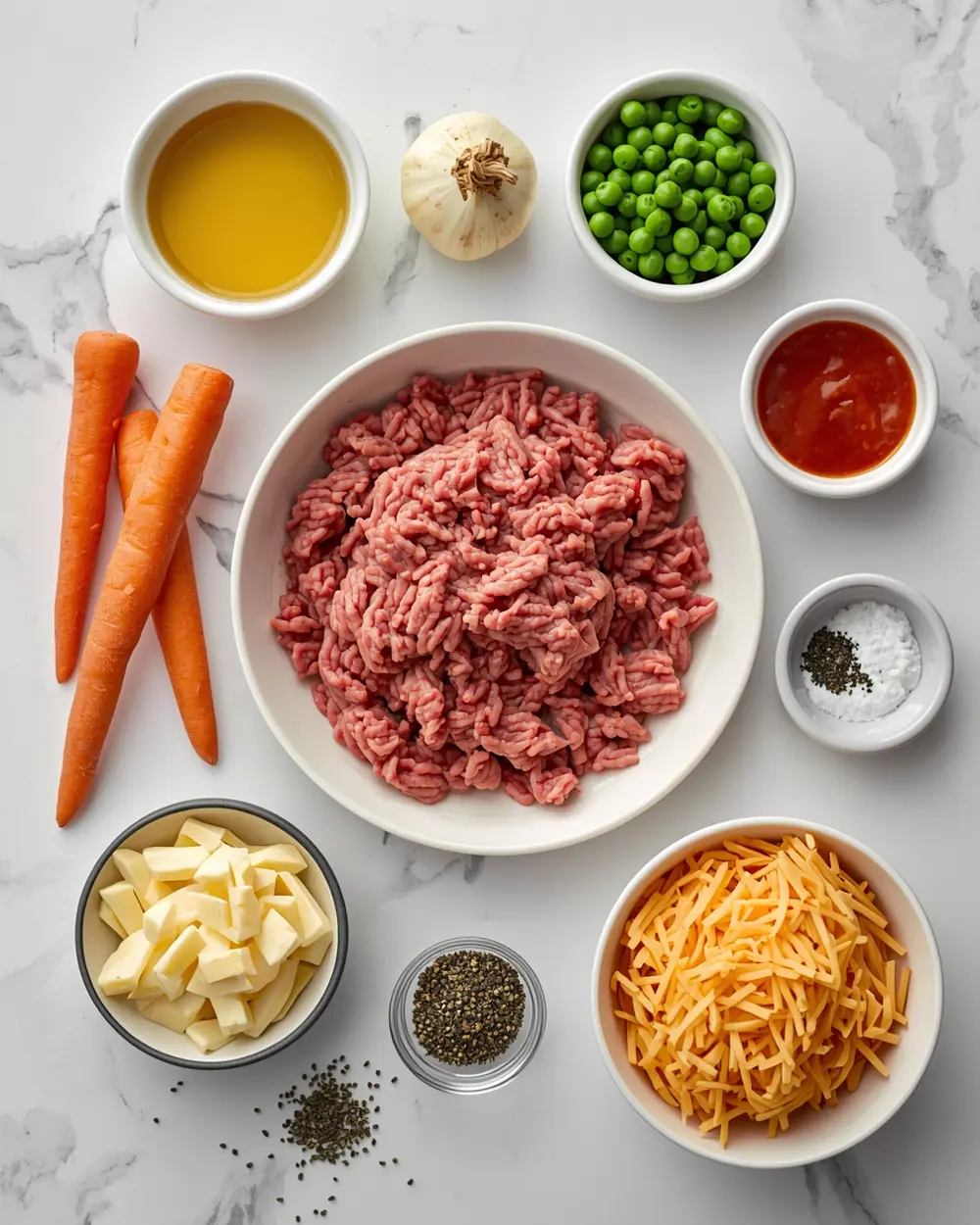 Ingredients for shepherd's pie
