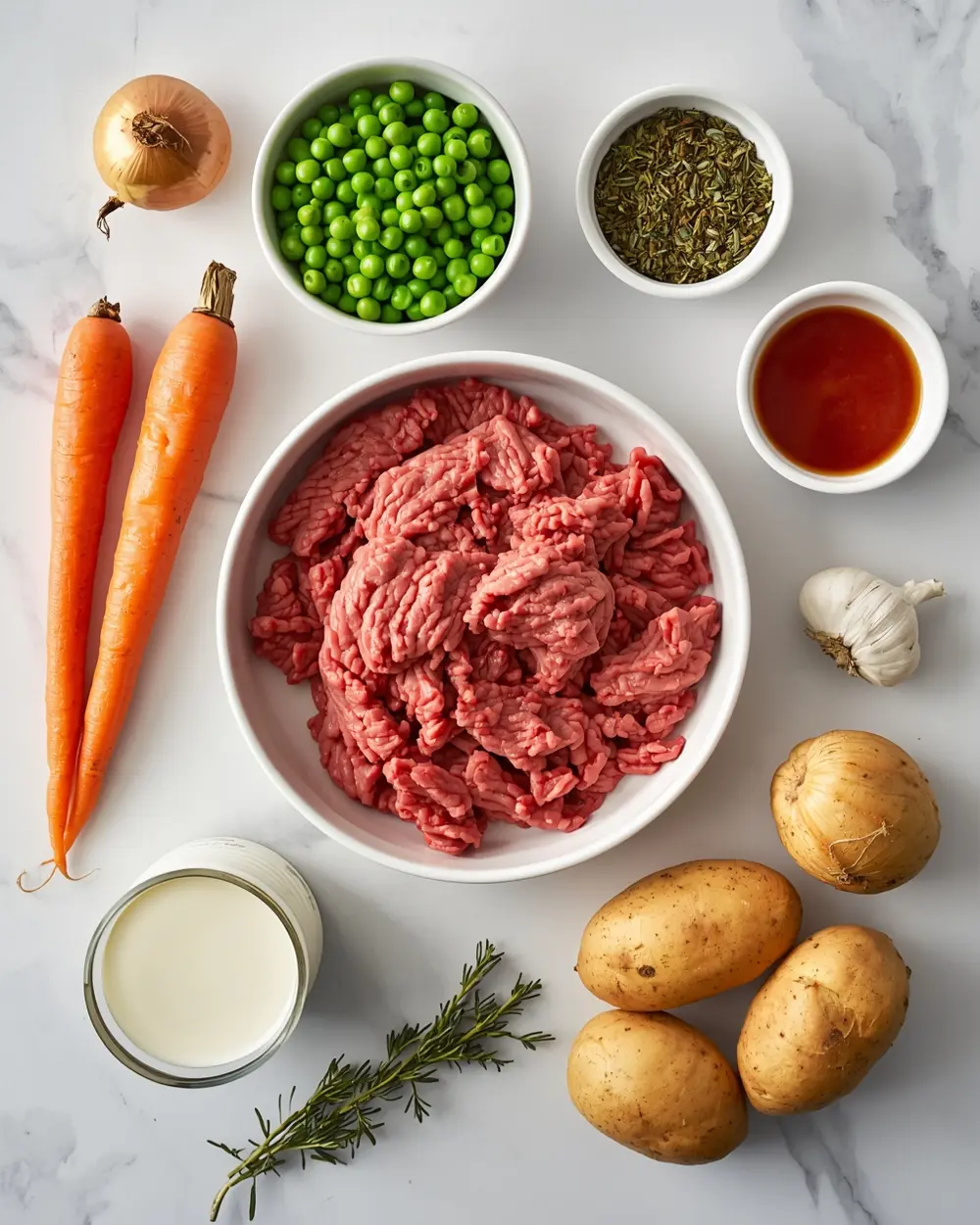 Ingredients for shepherd's pie