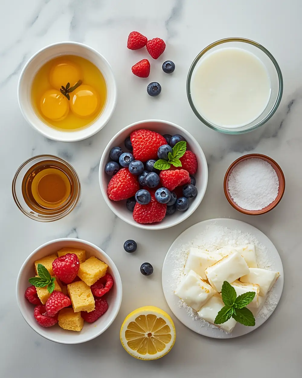 Ingredients for spring berry trifle