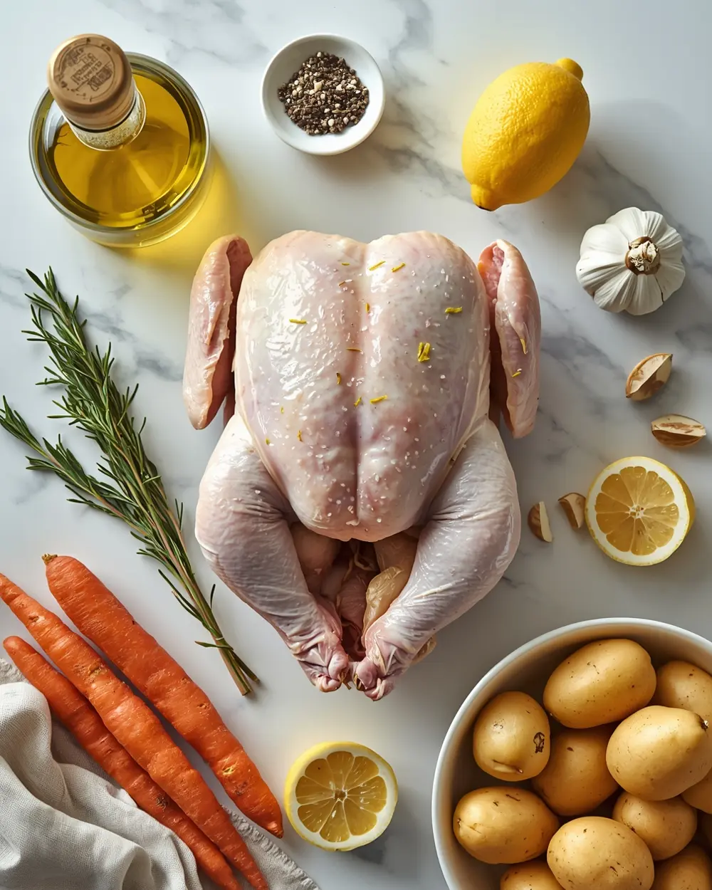 Ingredients for spring herb chicken