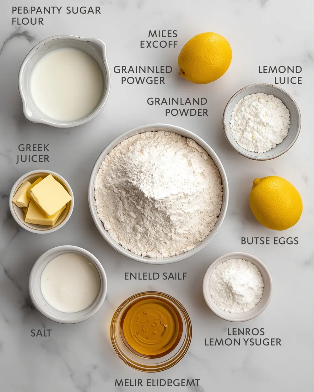 Ingredients for spring lemon muffins