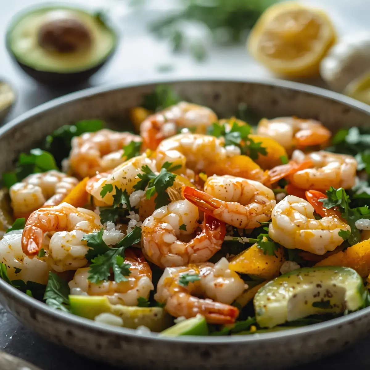 Cooking instructions for spring shrimp salad