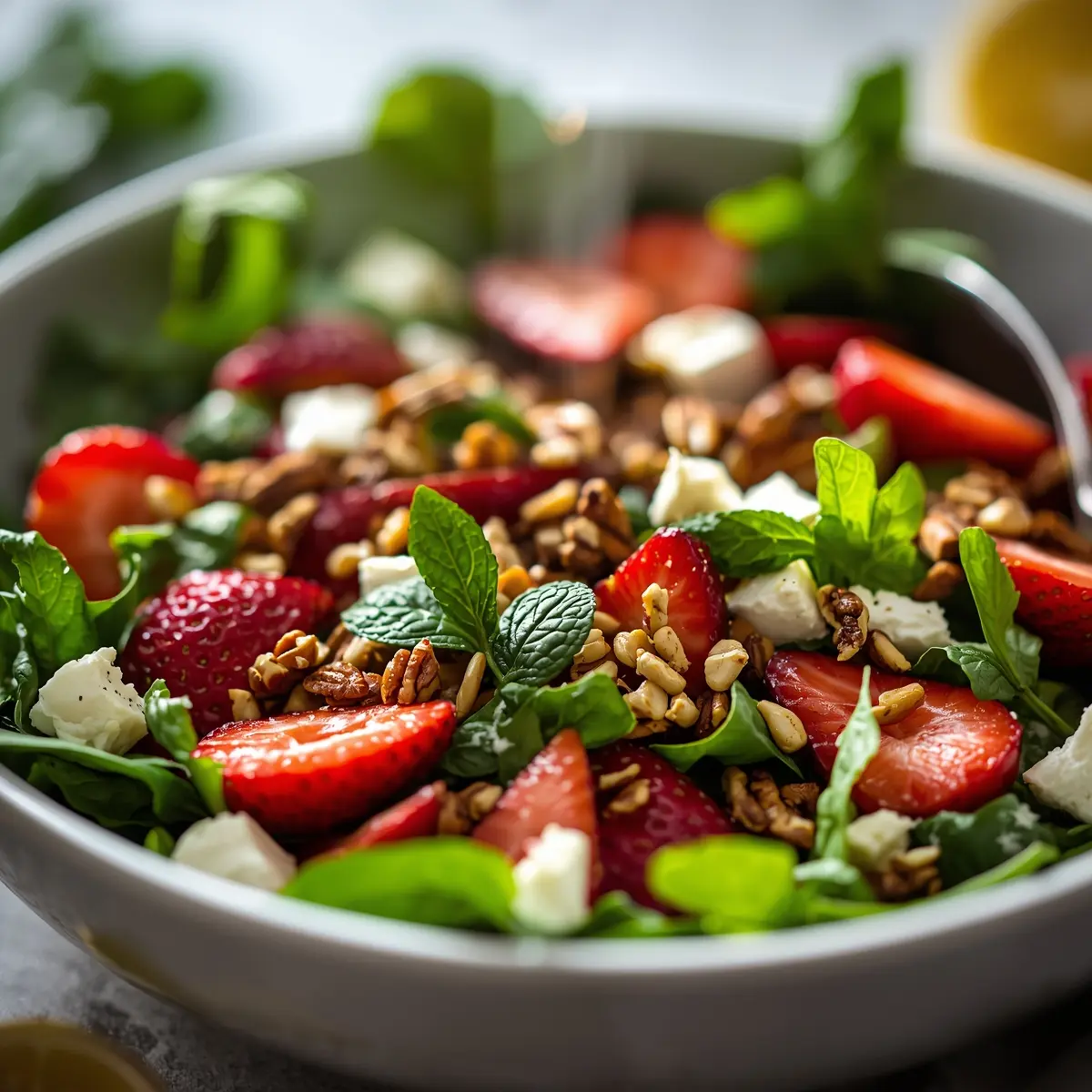 Cooking instructions for spring strawberry salad