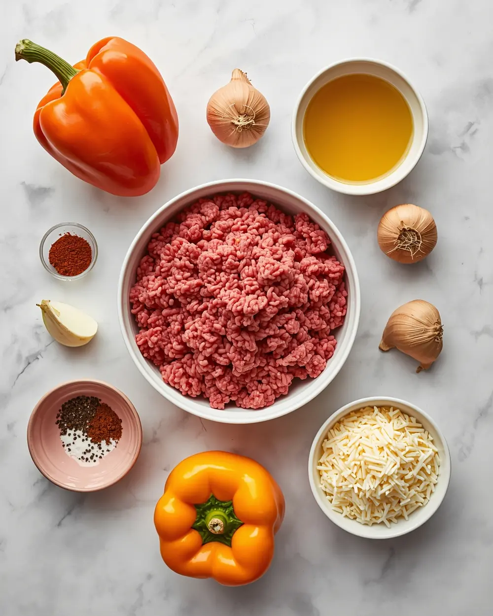 Ingredients for stuffed bell peppers