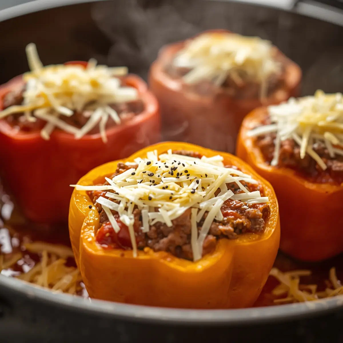 Cooking instructions for stuffed bell peppers