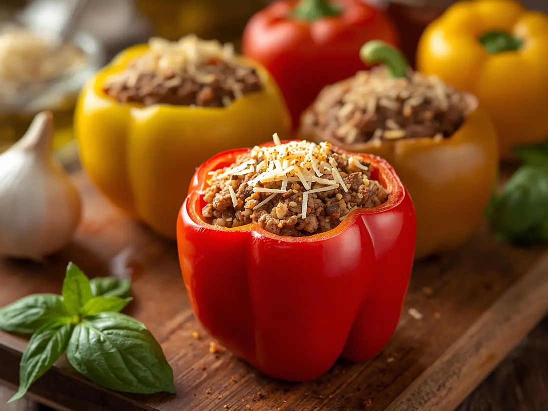 stuffed bell peppers ready to serve