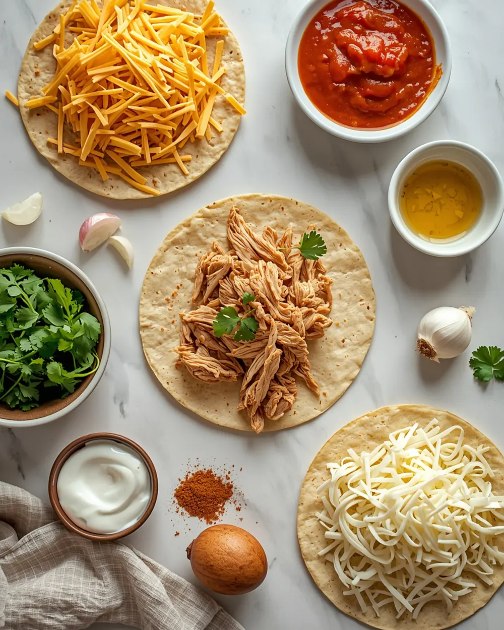 Ingredients for Cinco de Mayo enchiladas